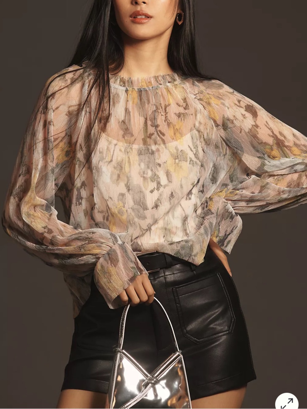 By Anthropologie Long-Sleeve Printed Blouse S